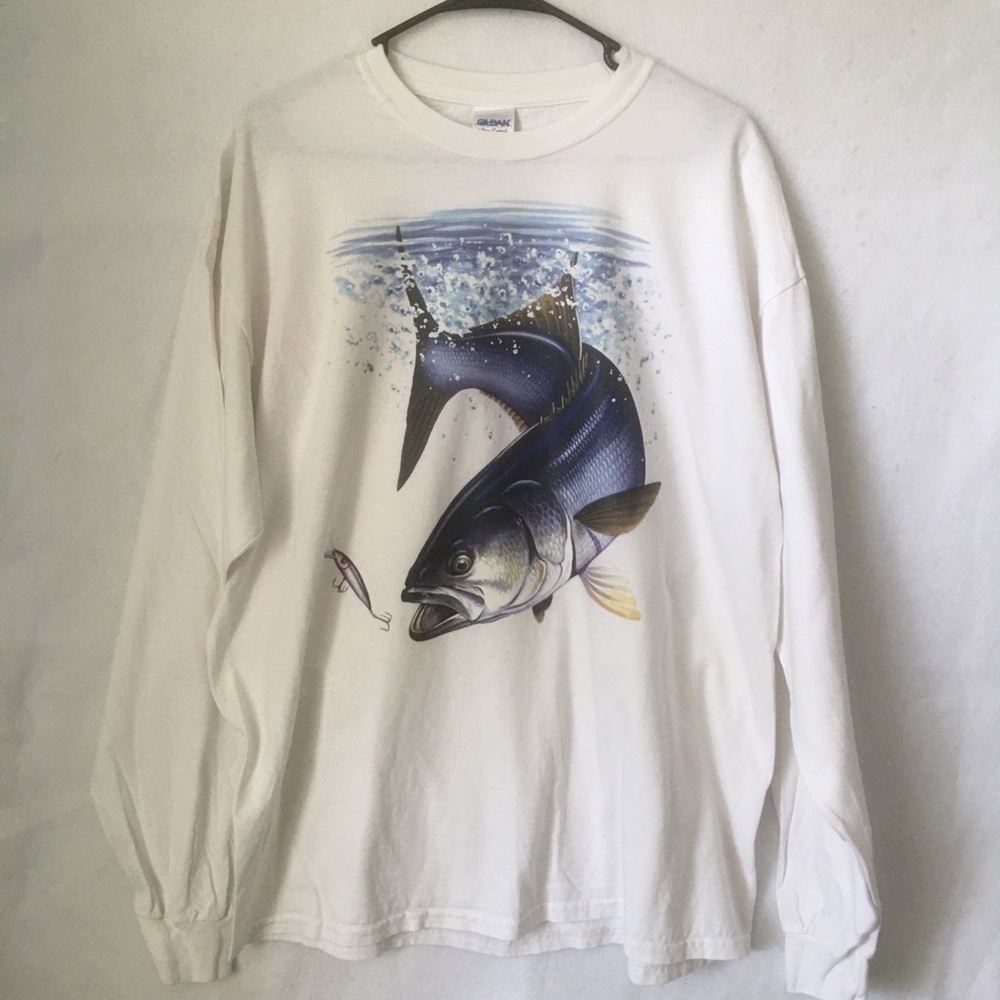 Bluefish T Shirt Long Sleeve White XL NEW NWOT